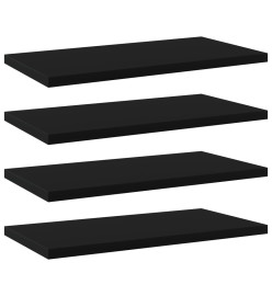 Panneaux de bibliothèque 4 pcs Noir 40x20x1,5 cm Aggloméré