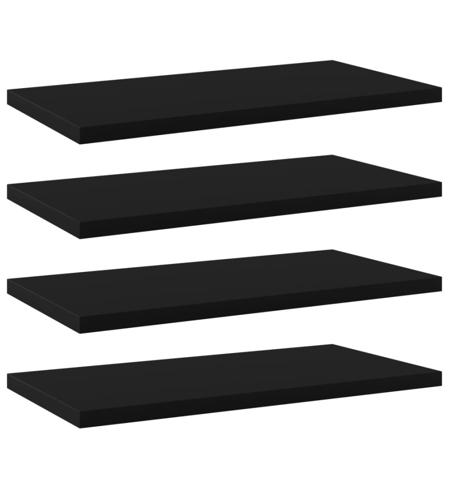 Panneaux de bibliothèque 4 pcs Noir 40x20x1,5 cm Aggloméré