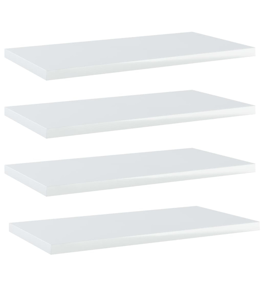 Panneaux bibliothèque 4pcs Blanc brillant 40x20x1,5cm Aggloméré