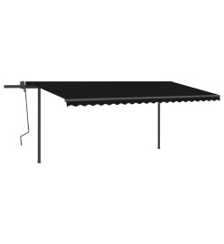 Auvent automatique rétractable avec poteaux 5x3,5 m Anthracite