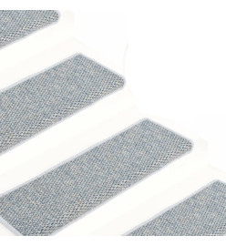 Tapis d'escalier autocollants 15 pcs 65x21x4 cm Bleu