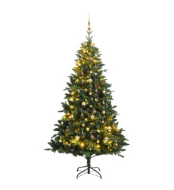 Sapin de Noël artificiel articulé 300 LED et boules 210 cm