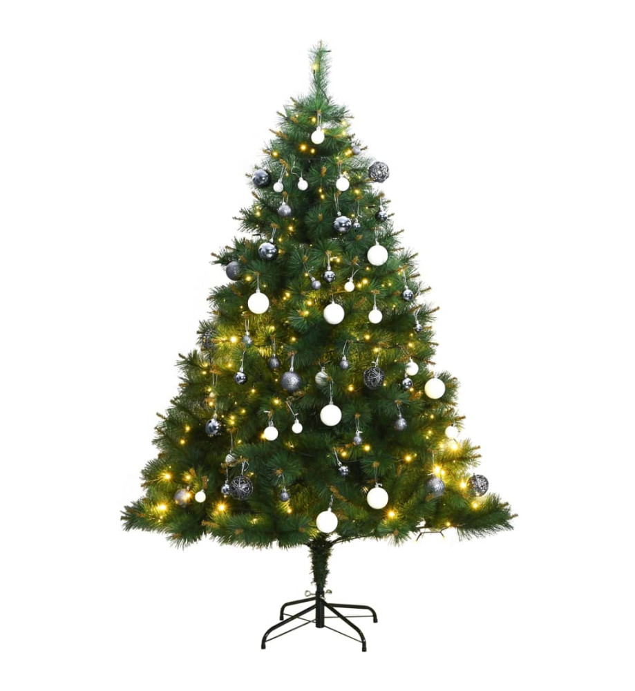 Sapin de Noël artificiel articulé 300 LED et boules 210 cm