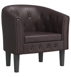 Fauteuil cabriolet marron similicuir