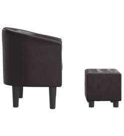 Fauteuil cabriolet avec repose-pied marron similicuir