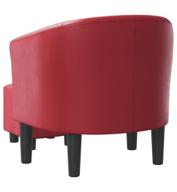 Fauteuil cabriolet avec repose-pied rouge bordeaux similicuir