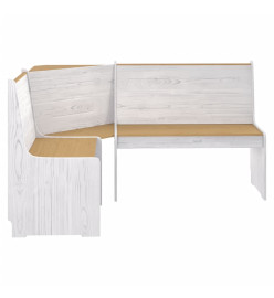 Banc d'angle 151 cm Bois de pin solide Marron miel et blanc