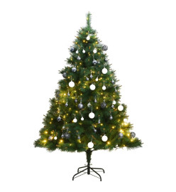 Sapin de Noël artificiel articulé 300 LED et boules 180 cm