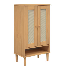 Armoire à chaussures SENJA aspect rotin marron bois massif