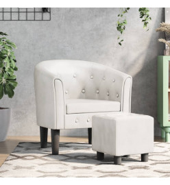 Fauteuil cabriolet avec repose-pied blanc similicuir