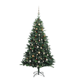 Sapin de Noël artificiel articulé 150 LED et boules 150 cm