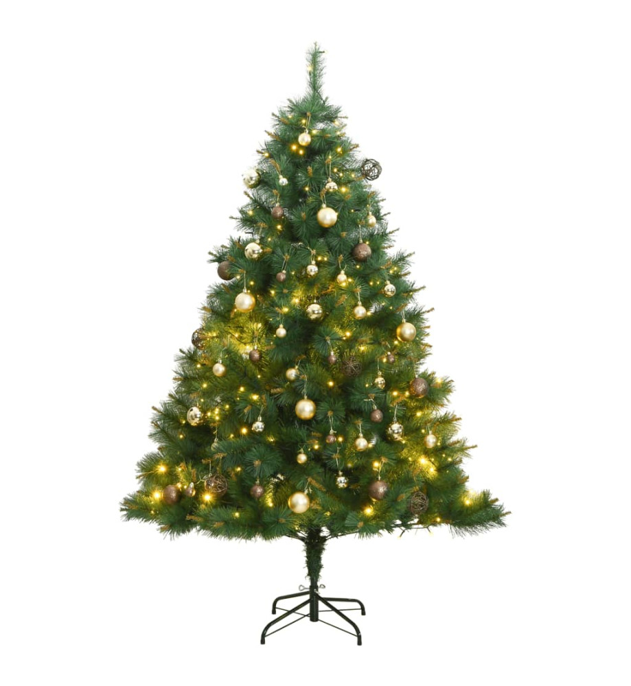 Sapin de Noël artificiel articulé 150 LED et boules 120 cm