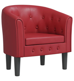 Fauteuil cabriolet rouge bordeaux similicuir