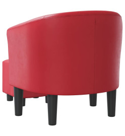 Fauteuil cabriolet avec repose-pied rouge similicuir