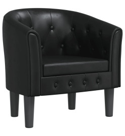 Fauteuil cabriolet noir similicuir