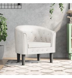 Fauteuil cabriolet blanc similicuir