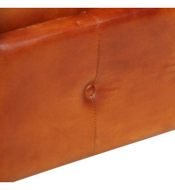 Fauteuil Chesterfield Brun roux Cuir véritable