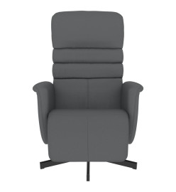 Fauteuil inclinable avec repose-pieds gris similicuir