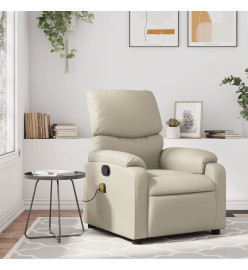 Fauteuil inclinable de massage Crème Similicuir