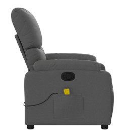 Fauteuil de massage inclinable Gris foncé Tissu