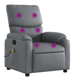 Fauteuil de massage inclinable Gris Similicuir