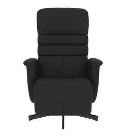 Fauteuil inclinable avec repose-pieds noir similicuir