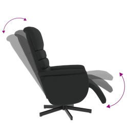 Fauteuil inclinable avec repose-pieds noir similicuir