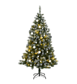 Sapin de Noël artificiel articulé 150 LED et boules 120 cm