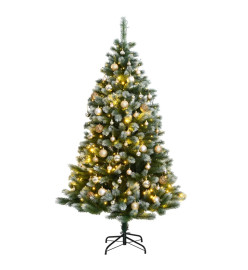 Sapin de Noël artificiel articulé 150 LED et boules 120 cm