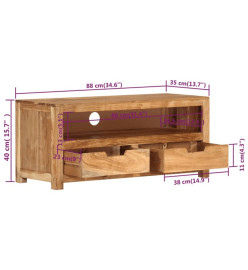 Meuble TV 88x35x40 cm bois d'acacia massif