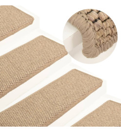 Tapis d'escalier autocollants 15 pcs 65x21x4 cm Sable