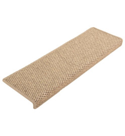 Tapis d'escalier autocollants 15 pcs 65x21x4 cm Sable