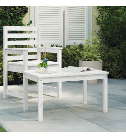 Table de jardin blanc 82,5x50,5x45 cm bois massif de pin