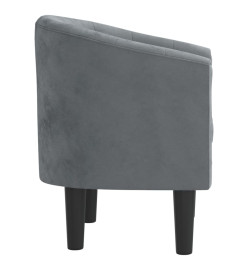 Fauteuil cabriolet gris foncé velours