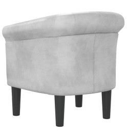 Fauteuil cabriolet argenté similicuir