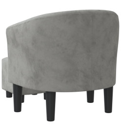 Fauteuil cabriolet avec repose-pied gris clair velours