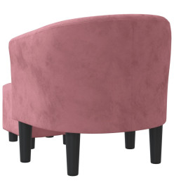 Fauteuil cabriolet avec repose-pied rose velours