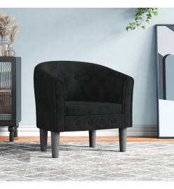 Fauteuil cabriolet noir velours