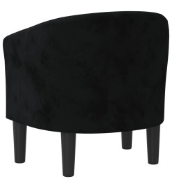 Fauteuil cabriolet noir velours