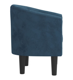 Fauteuil cabriolet bleu foncé velours