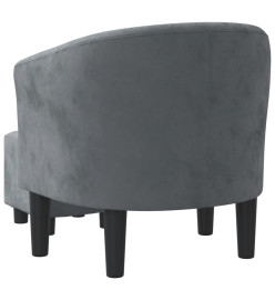 Fauteuil cabriolet avec repose-pied gris foncé velours