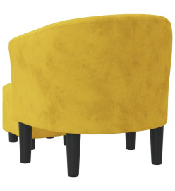 Fauteuil cabriolet avec repose-pied jaune velours