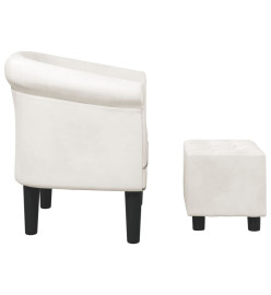 Fauteuil cabriolet avec repose-pied blanc similicuir