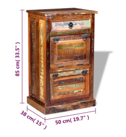 Armoire à chaussures 4 couches avec tiroir Bois de récupération