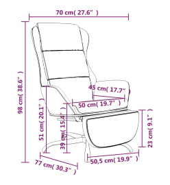 Chaise de relaxation et repose-pied Gris clair Tissu microfibre