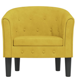 Fauteuil cabriolet jaune velours