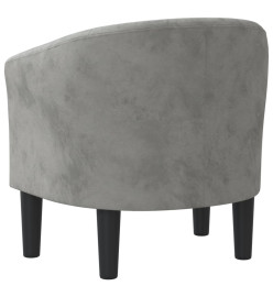 Fauteuil cabriolet gris clair velours