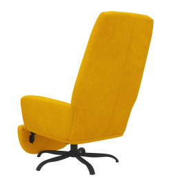 Chaise de relaxation avec repose-pied Jaune moutarde Velours