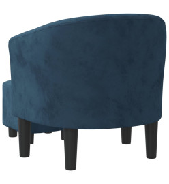 Fauteuil cabriolet avec repose-pied bleu foncé velours