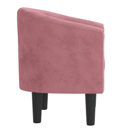 Fauteuil cabriolet rose velours